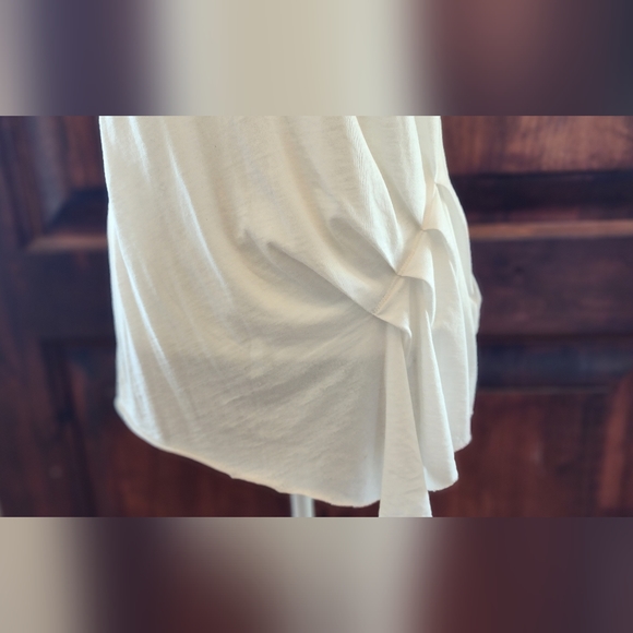 Elegant Yet Casual Saints Rouched detail White Tank Top - Picture 3 of 11